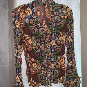 Multicolored Ruched Blouse